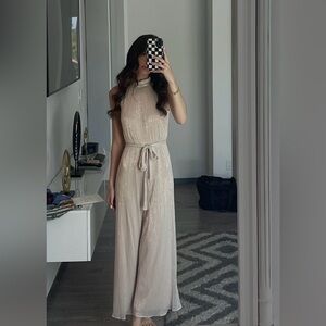 Elegant Sleeveless Beige/ champagne pink Jumpsuit